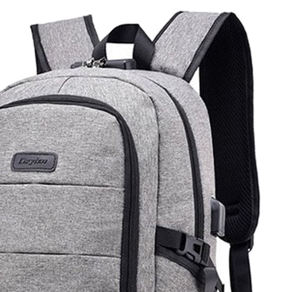 Anti-theft USB Charging Backpack Laptop Notebook Travel School Bag Gray