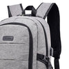 Anti-theft USB Charging Backpack Laptop Notebook Travel School Bag Gray