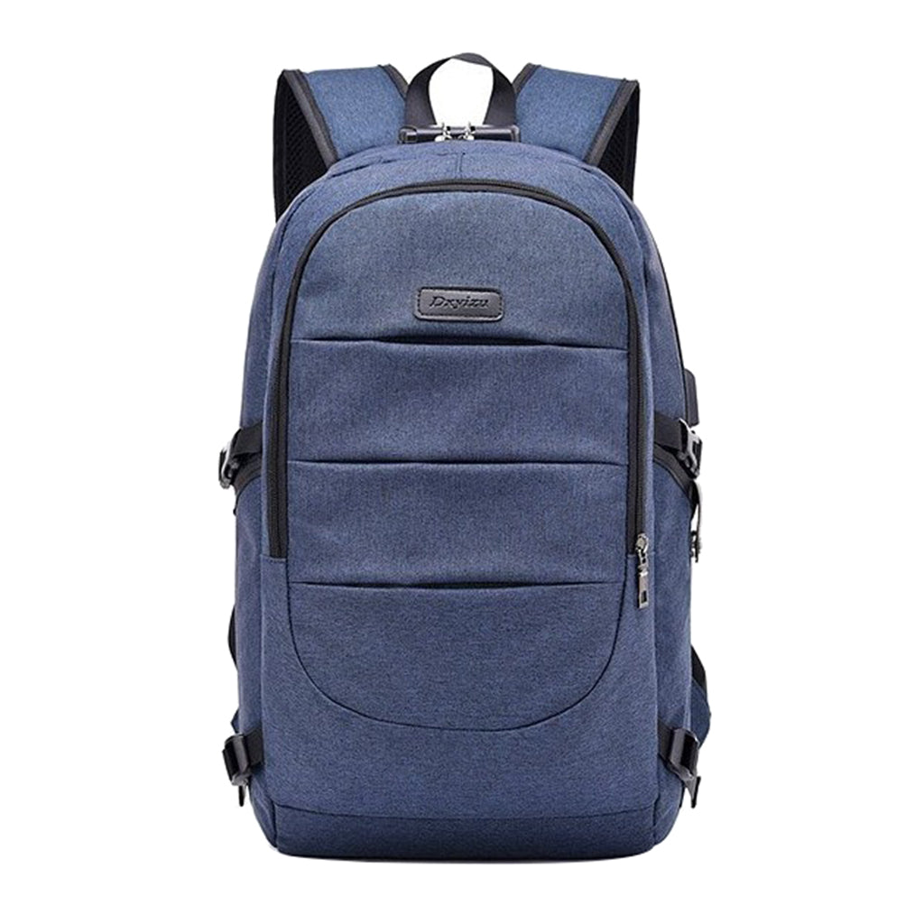 Anti-theft USB Charging Backpack Laptop Notebook Travel School Bag Blue