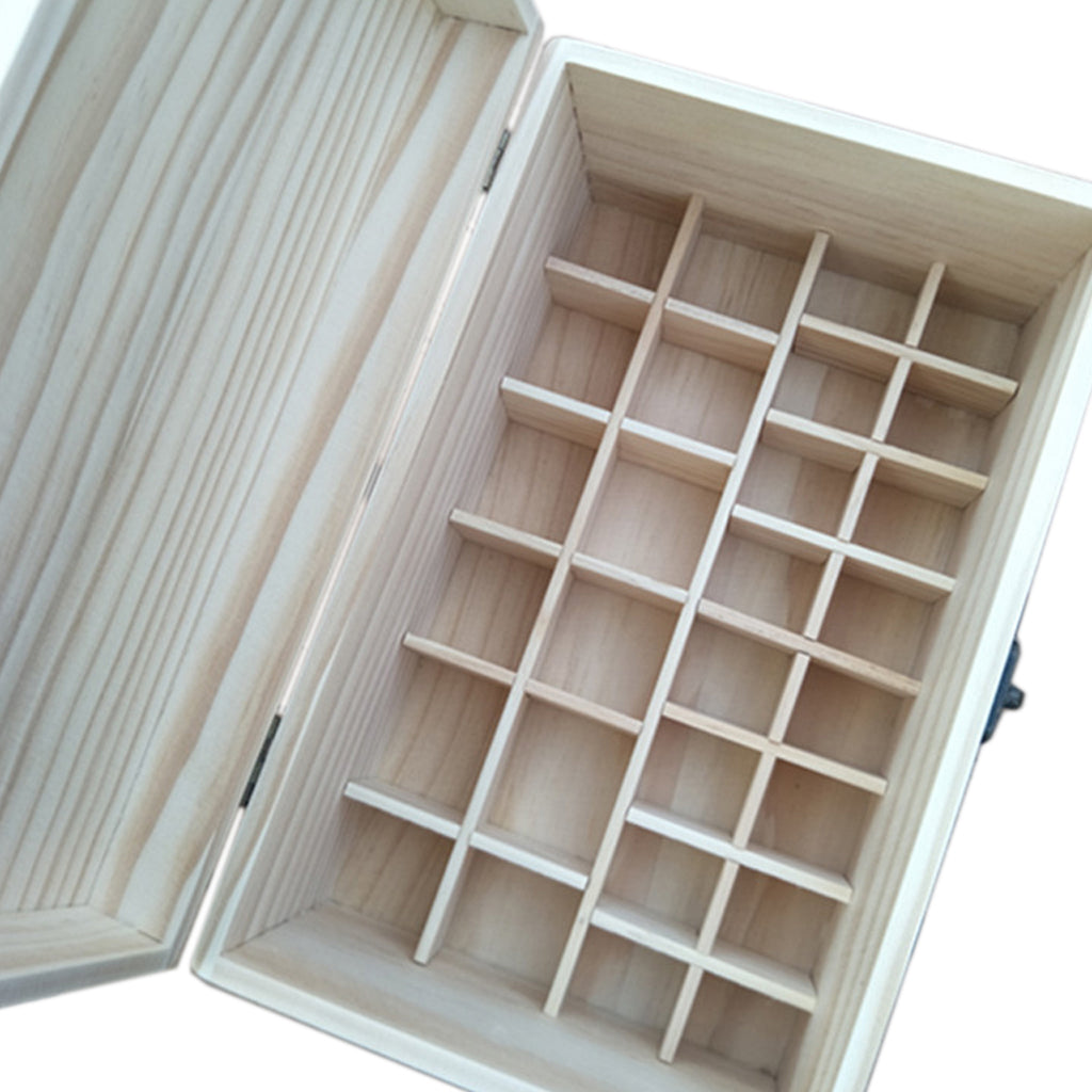 28 Slots Essential Oil Storage Box Wooden Case Organizer Container 30ml+10ml