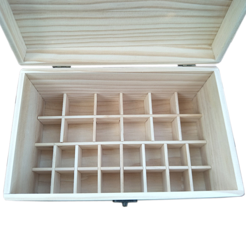 28 Slots Essential Oil Storage Box Wooden Case Organizer Container 30ml+10ml