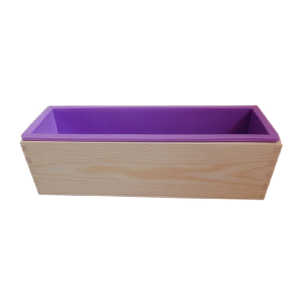 Flexible Rectangular Soap Silicone Loaf Mold Wood Box for 32oz Soap  Purple