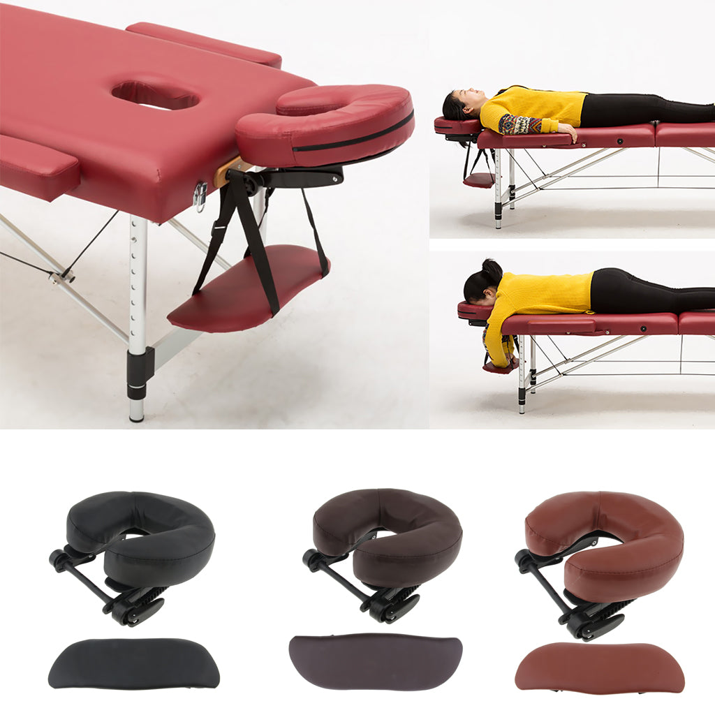 3pcs Face Cradle Cushion Arm Support Pillow Set for Massage Table Bed Brown