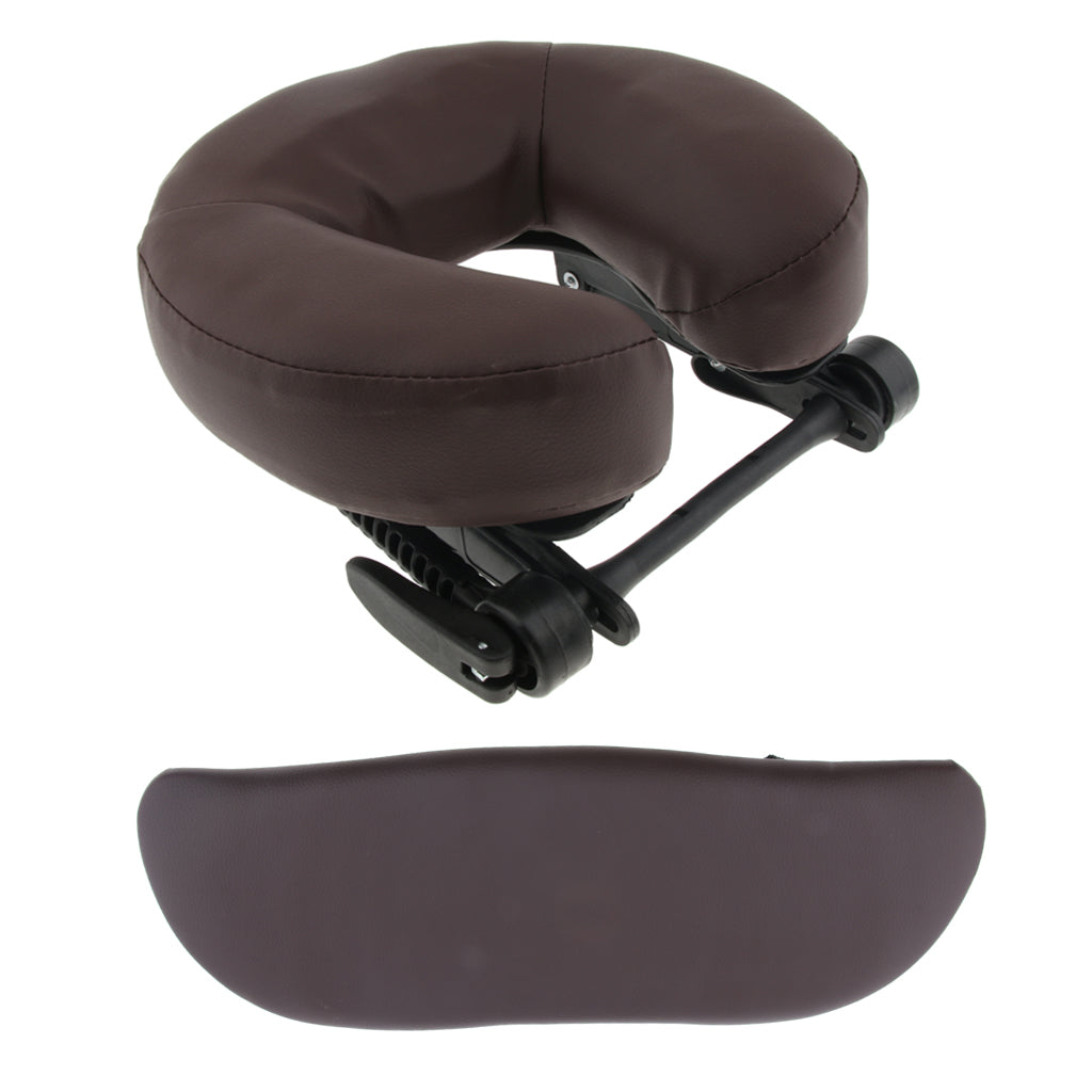 3pcs Face Cradle Cushion Arm Support Pillow Set for Massage Table Bed Brown