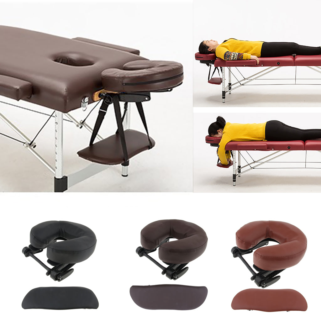 3pcs Face Cradle Cushion Arm Support Pillow Set for Massage Table Bed Brown