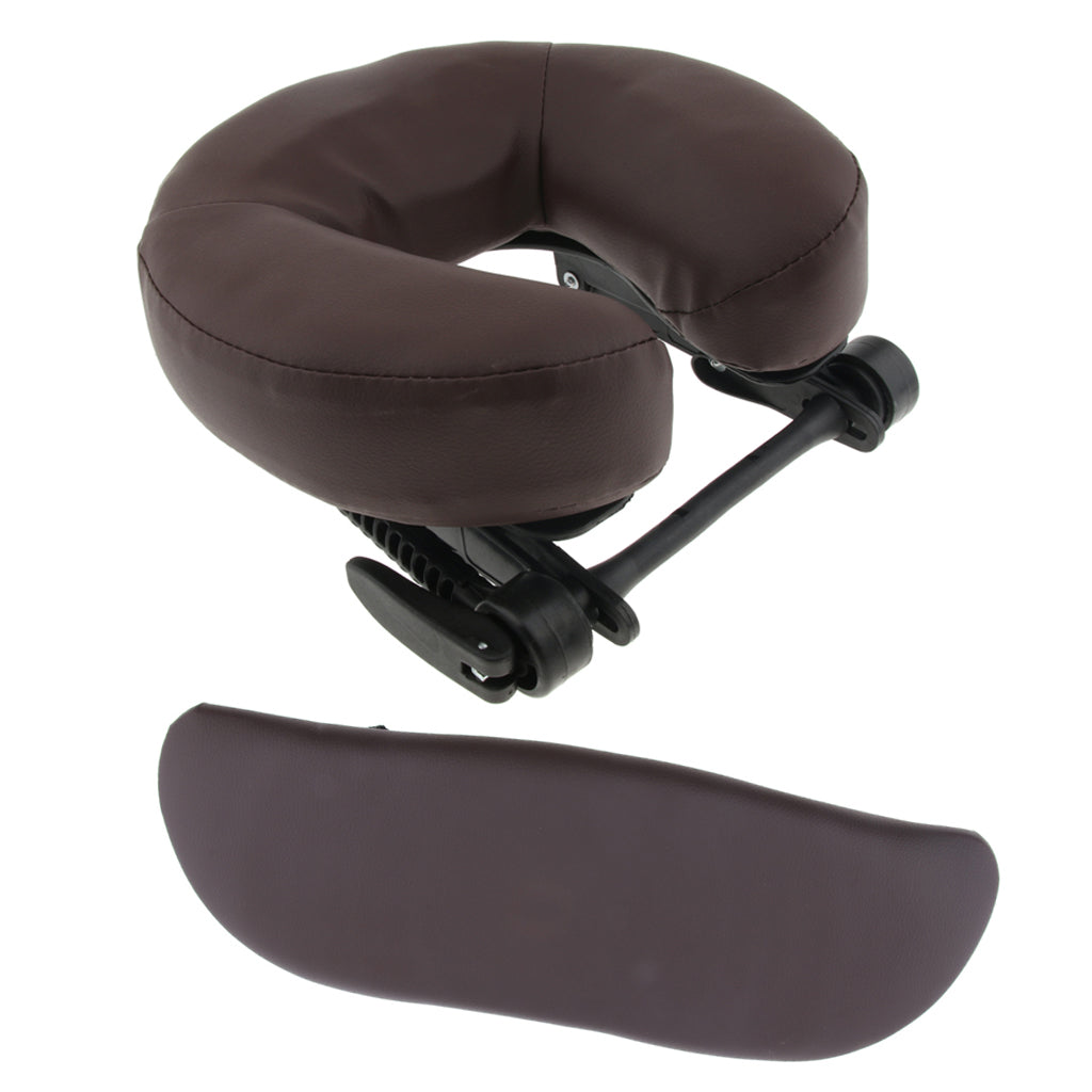 3pcs Face Cradle Cushion Arm Support Pillow Set for Massage Table Bed Brown