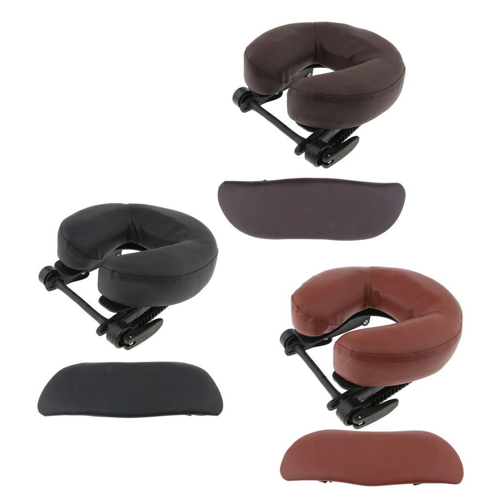 3pcs Face Cradle Cushion Arm Support Pillow Set for Massage Table Bed Brown