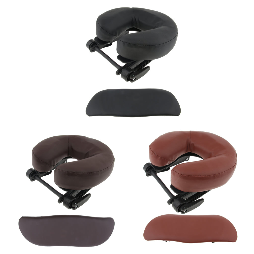 3pcs Face Cradle Cushion Arm Support Pillow Set for Massage Table Bed Brown