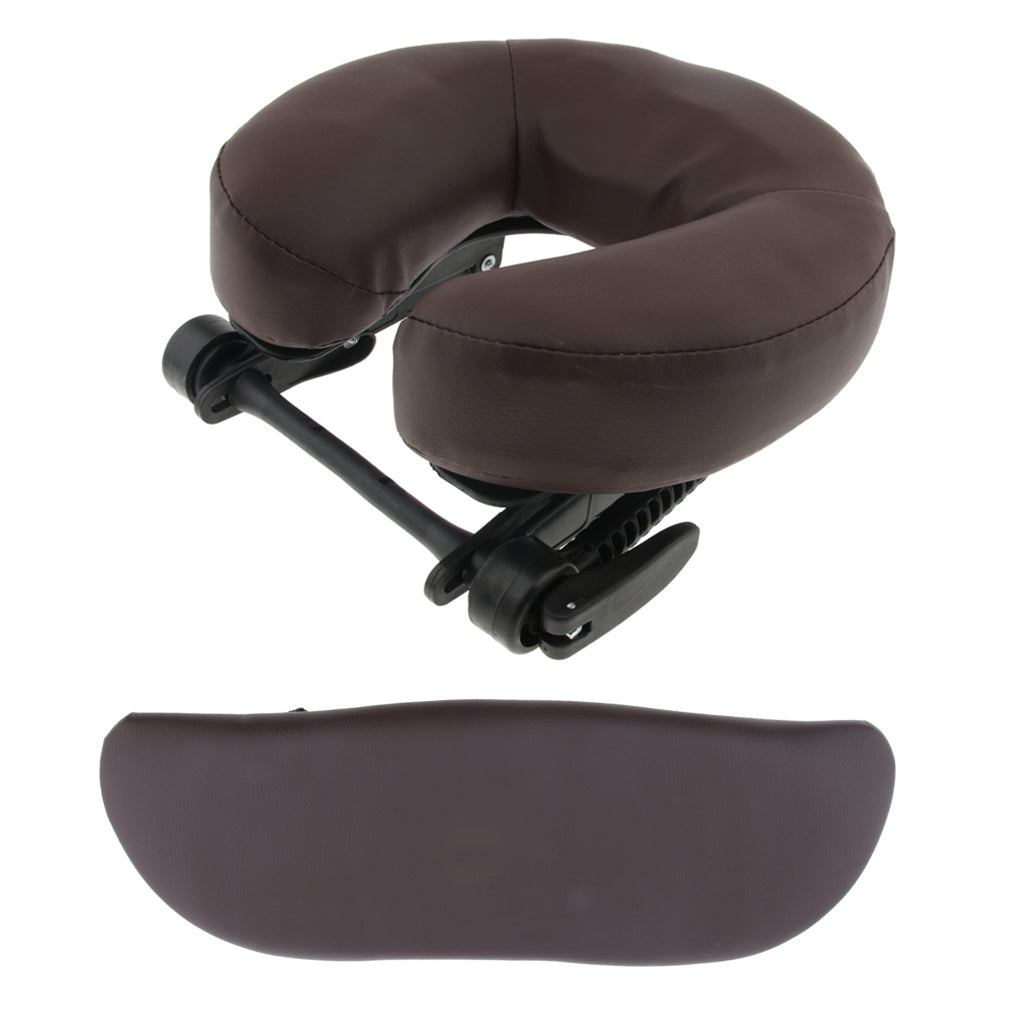 3pcs Face Cradle Cushion Arm Support Pillow Set for Massage Table Bed Brown