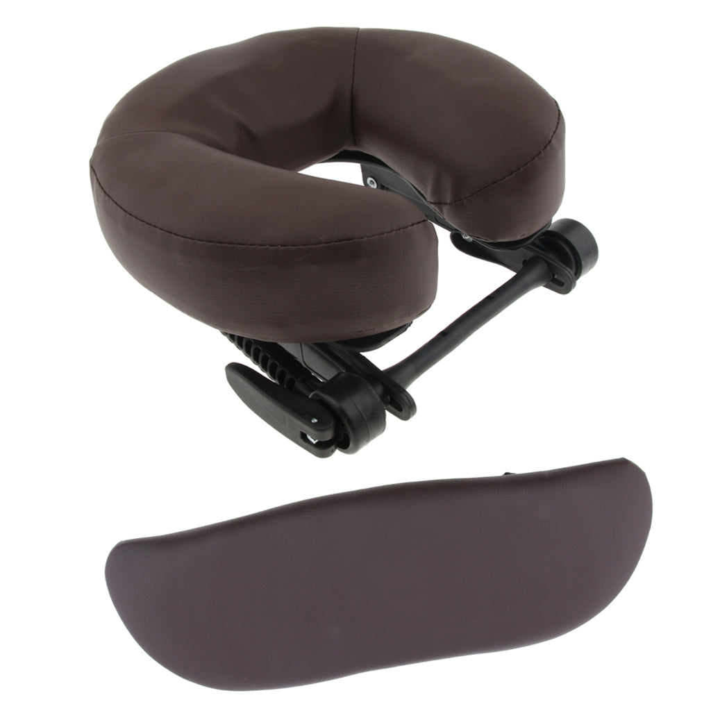 3pcs Face Cradle Cushion Arm Support Pillow Set for Massage Table Bed Brown