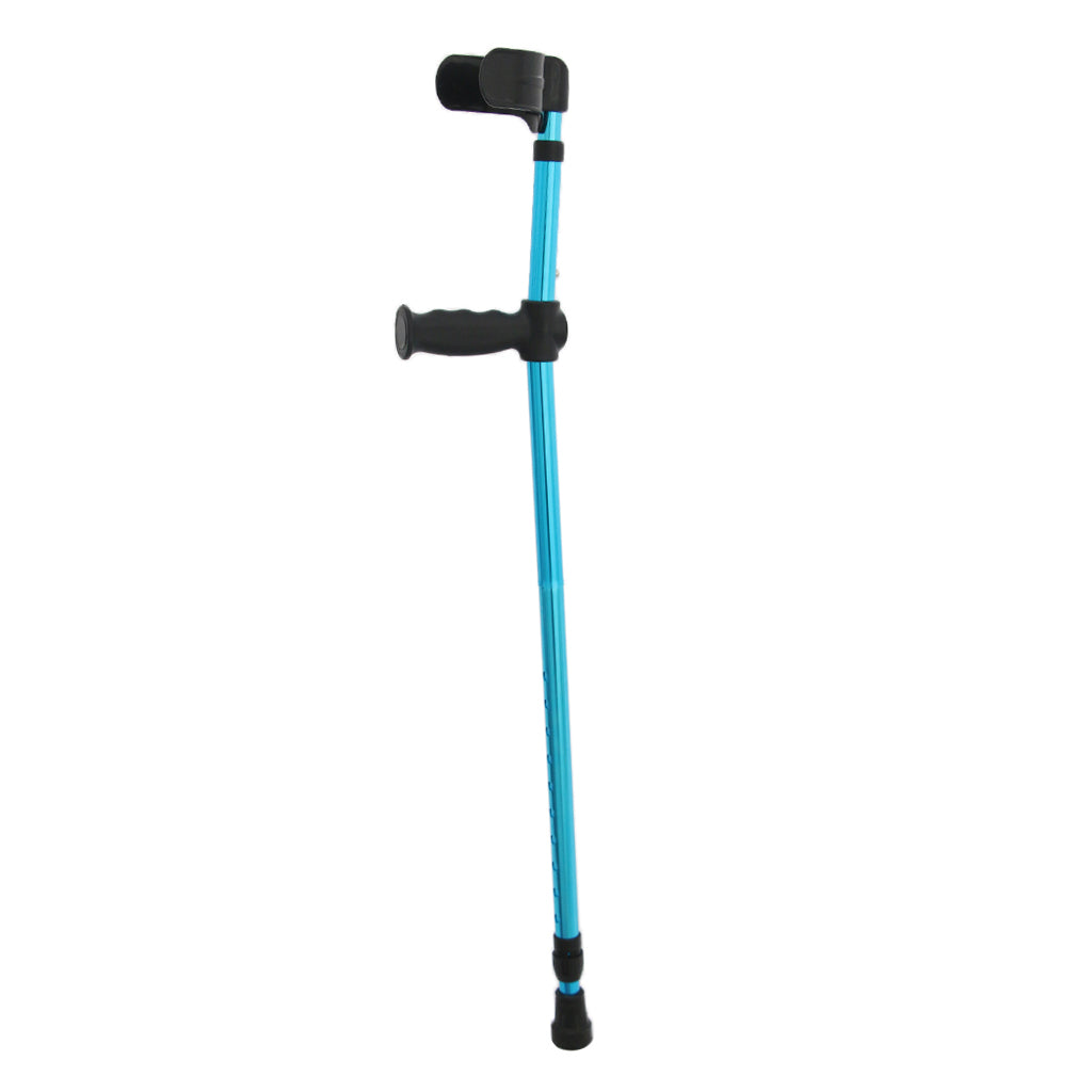 Adjustable Forearm Crutches Aluminum Arm Cuff Crutch w/ Handle Grip Blue