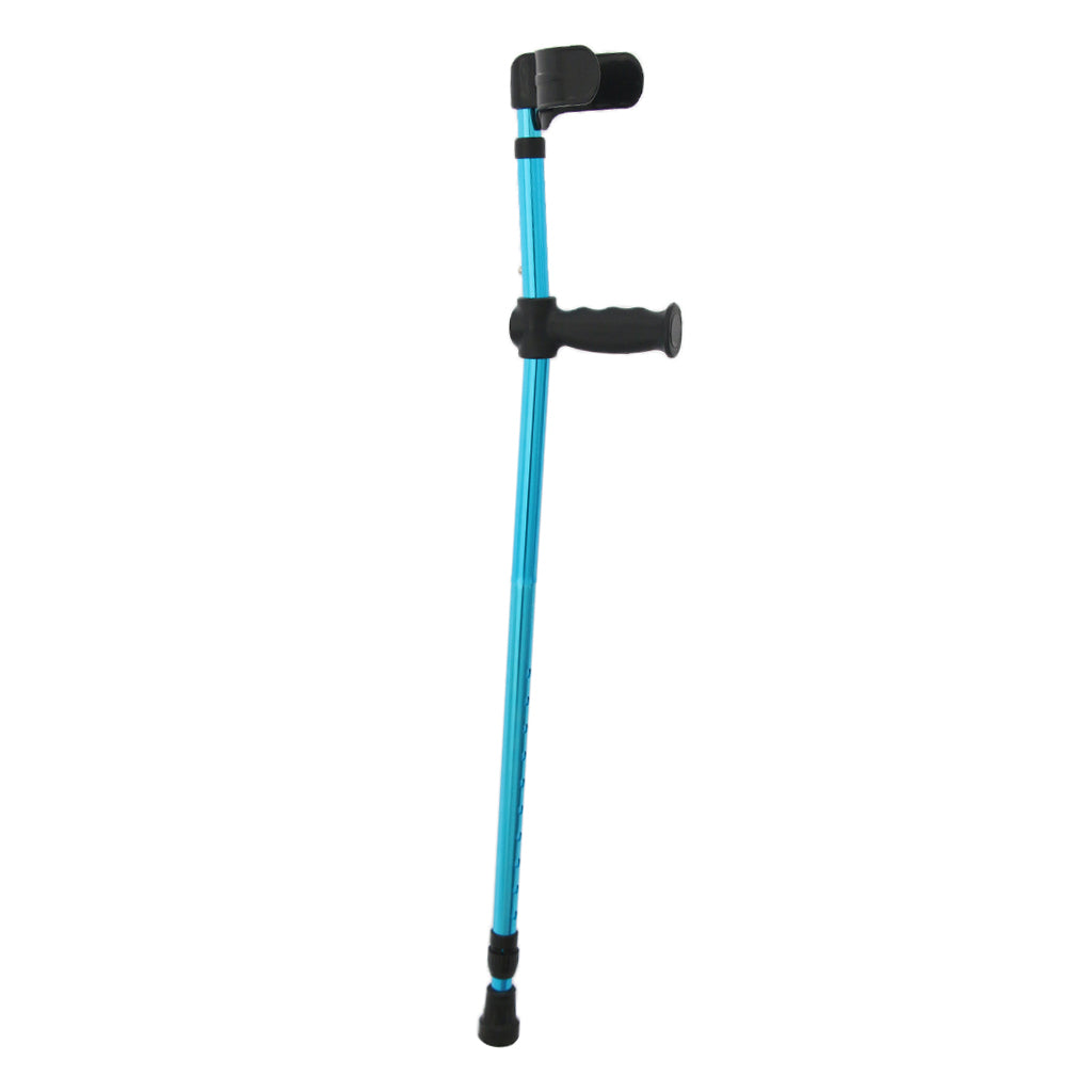 Adjustable Forearm Crutches Aluminum Arm Cuff Crutch w/ Handle Grip Blue