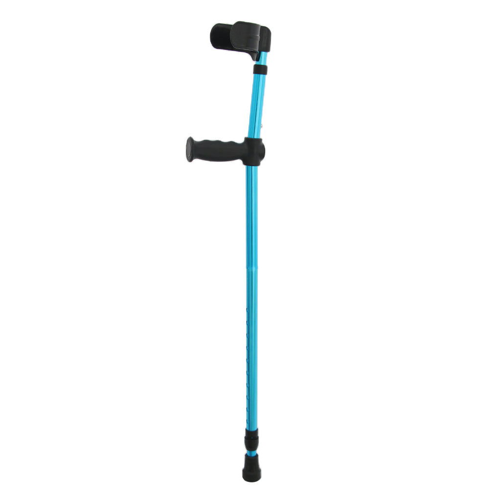 Adjustable Forearm Crutches Aluminum Arm Cuff Crutch w/ Handle Grip Blue