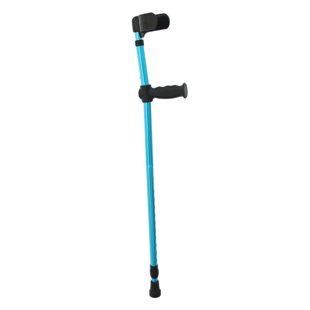 Adjustable Forearm Crutches Aluminum Arm Cuff Crutch w/ Handle Grip Blue