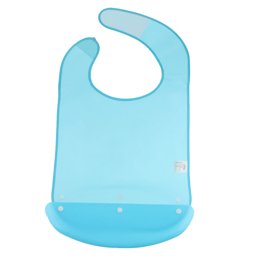 Meals Clothing Protector Bibs Disability Aid Apron with PE Pocket Blue 01