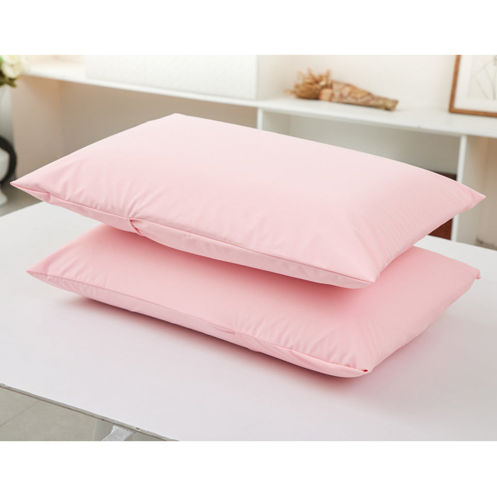 Breathable Anti Dust Mite Pillow Protector Pillowcase Zippered 50x70cm Pink