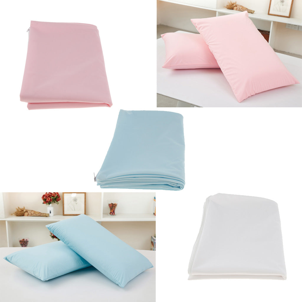 Breathable Anti Dust Mite Pillow Protector Pillowcase Zippered 50x70cm Pink