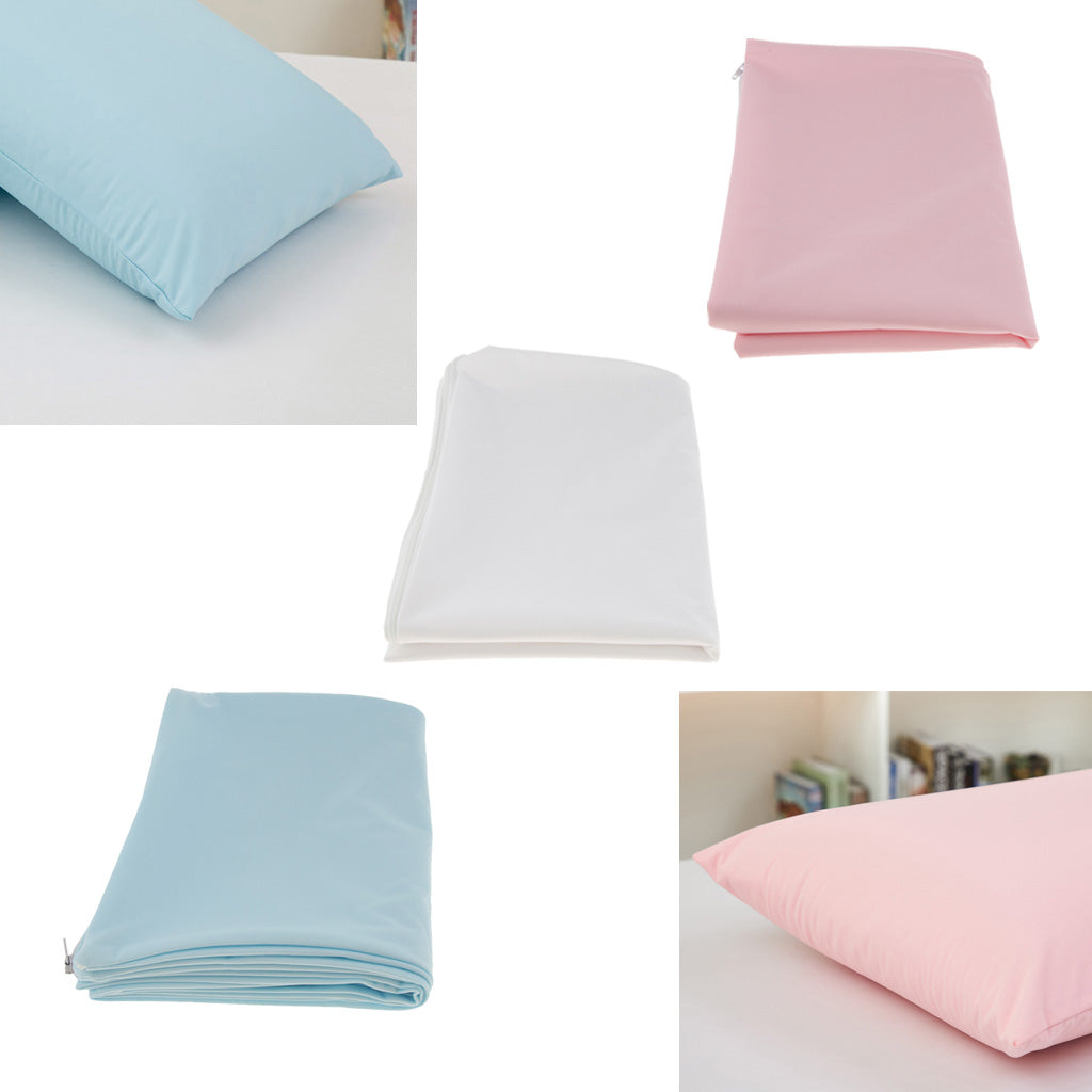 Breathable Anti Dust Mite Pillow Protector Pillowcase Zippered 50x70cm Pink