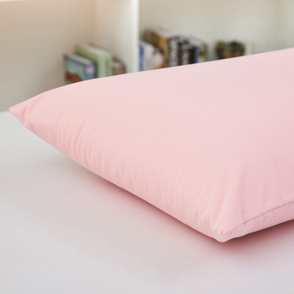 Breathable Anti Dust Mite Pillow Protector Pillowcase Zippered 50x70cm Pink