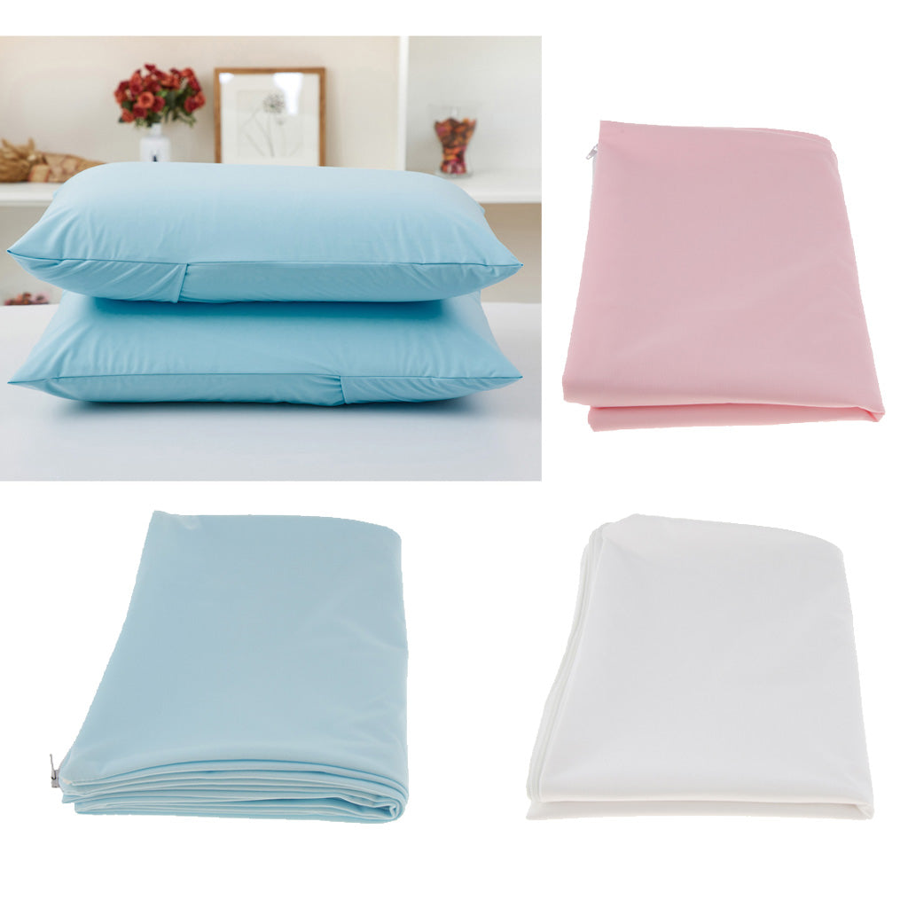 Breathable Anti Dust Mite Pillow Protector Pillowcase Zippered 50x70cm Pink