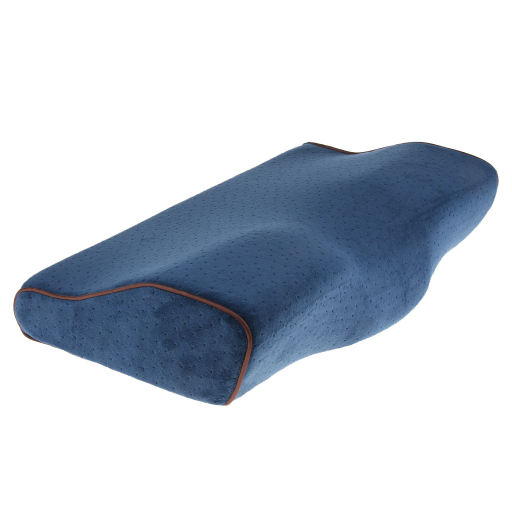 Memory Foam Sleeping Pillow Cushion for Neck Shoulder Back Pain Dark Blue