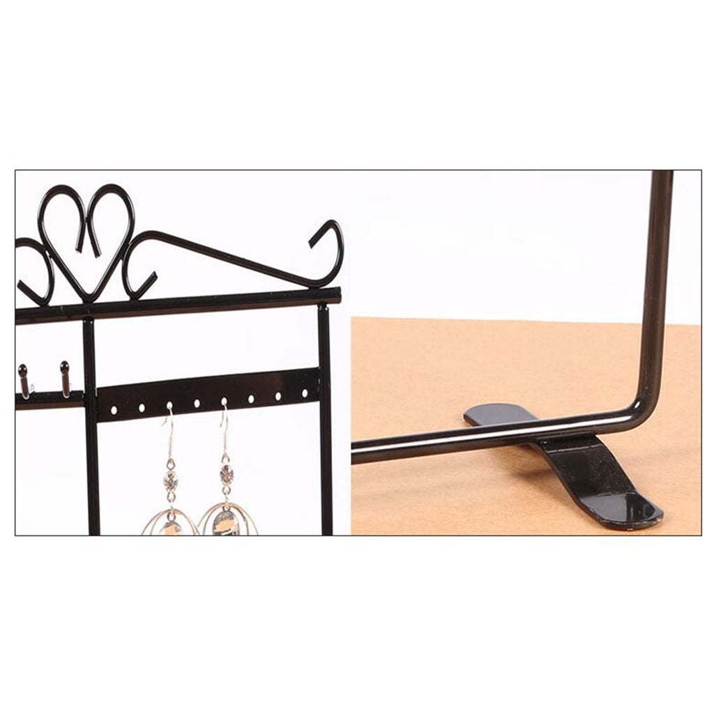 Metal Jewelry Stand Display Bracelets Earrings Holder Organizer Rack Black