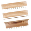 Set of 3 Wooden Jewelry Organizers Necklace Bracelet Hook Racks Natural Wood