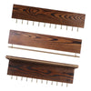 Set of 3 Wooden Jewelry Organizers Necklace Bracelet Hook Racks Brown