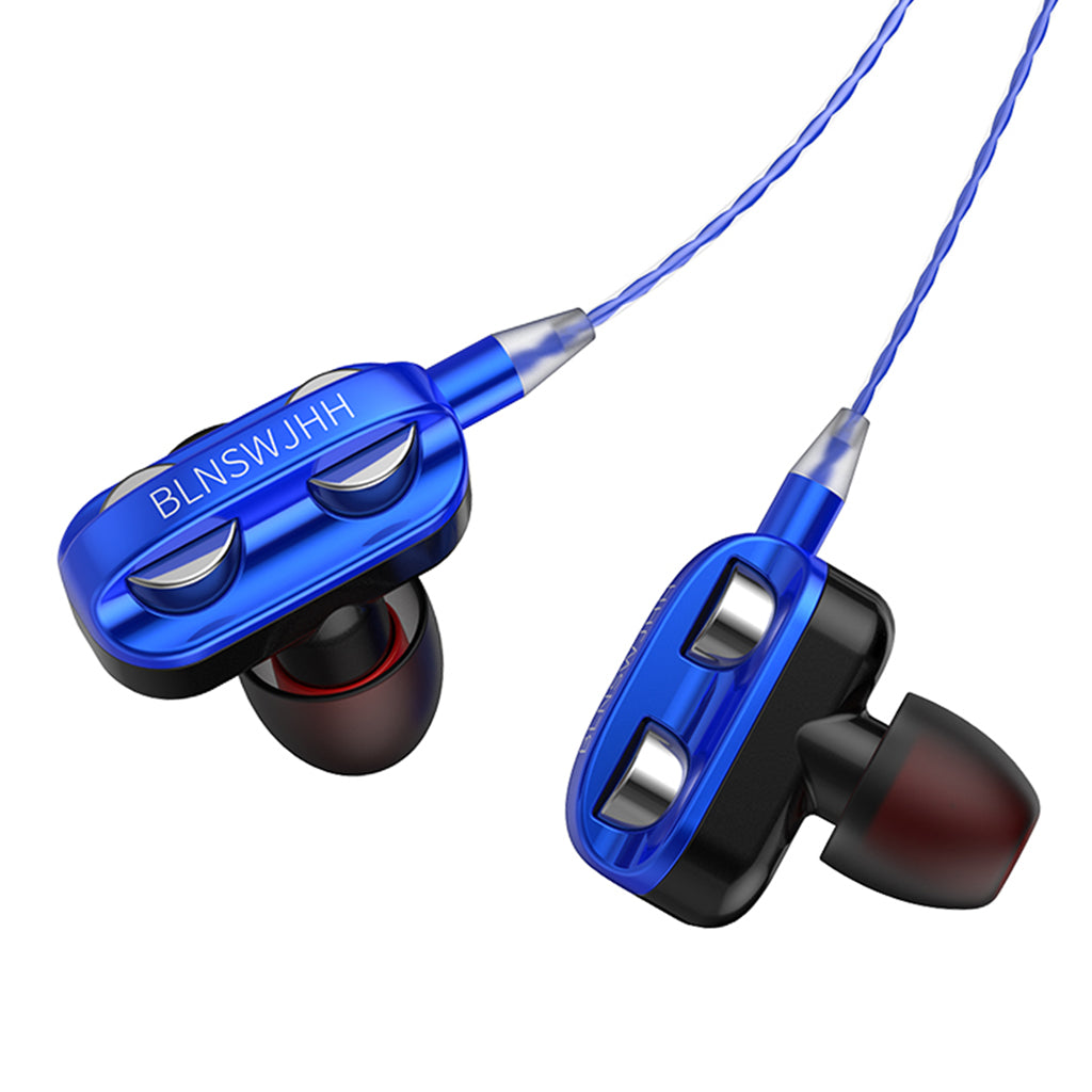 Single Speaker 1.2M Wired 3.5MM Earphone Earbuds HiFi Stereo Headset Blue