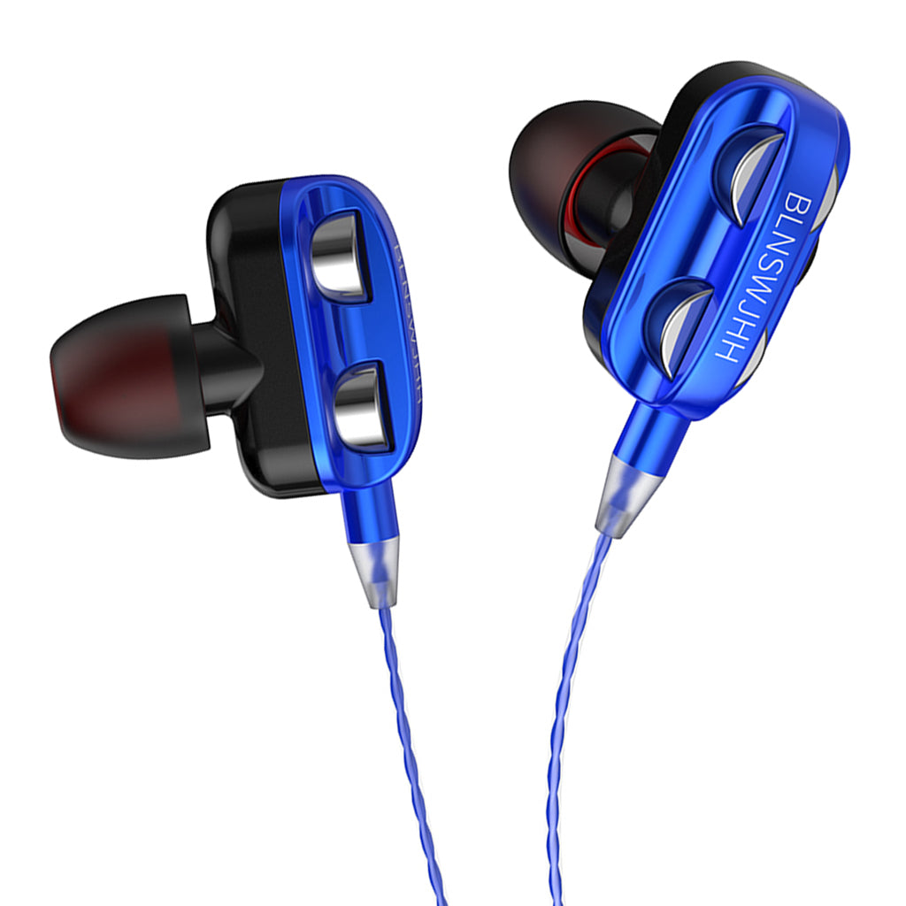 Single Speaker 1.2M Wired 3.5MM Earphone Earbuds HiFi Stereo Headset Blue