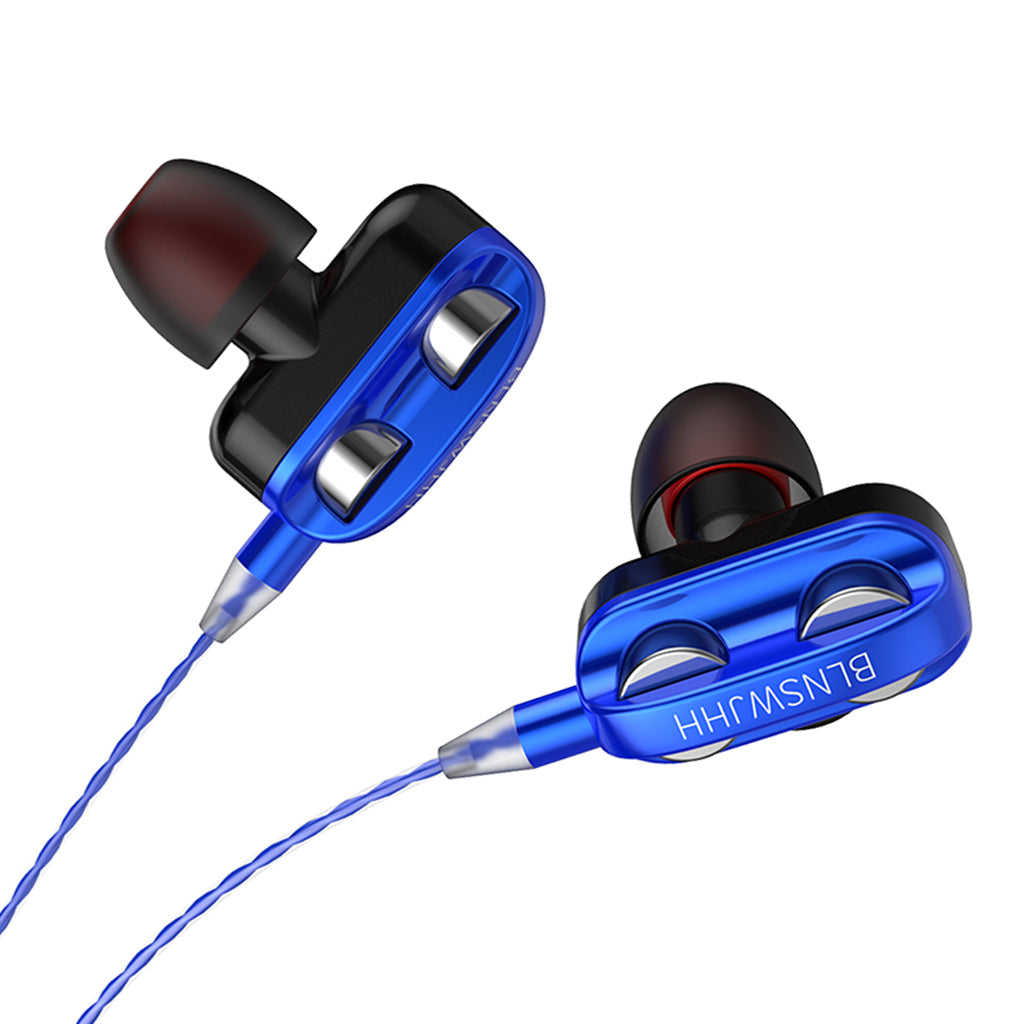 Single Speaker 1.2M Wired 3.5MM Earphone Earbuds HiFi Stereo Headset Blue