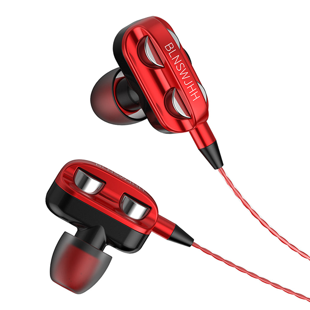 Single Speaker 1.2M Wired 3.5MM Earphone Earbuds HiFi Stereo Headset Red