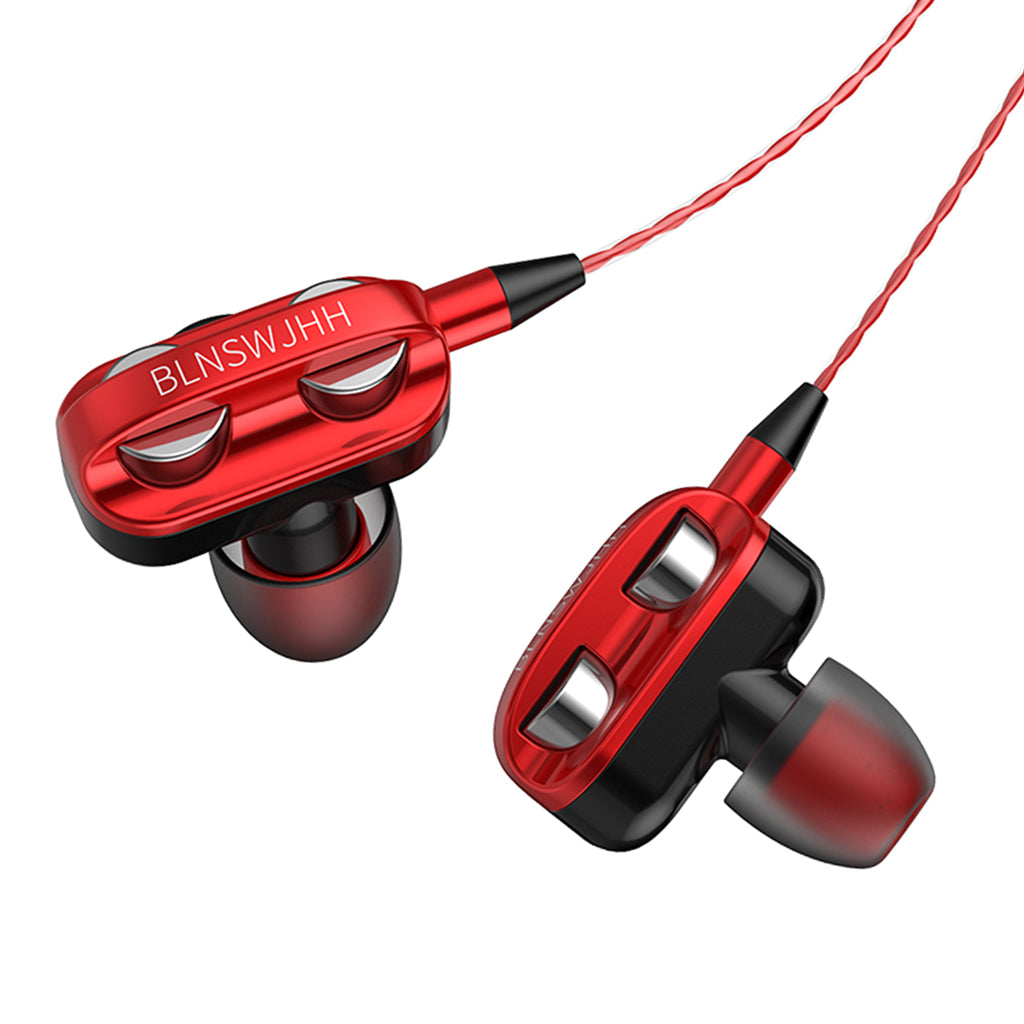 Single Speaker 1.2M Wired 3.5MM Earphone Earbuds HiFi Stereo Headset Red