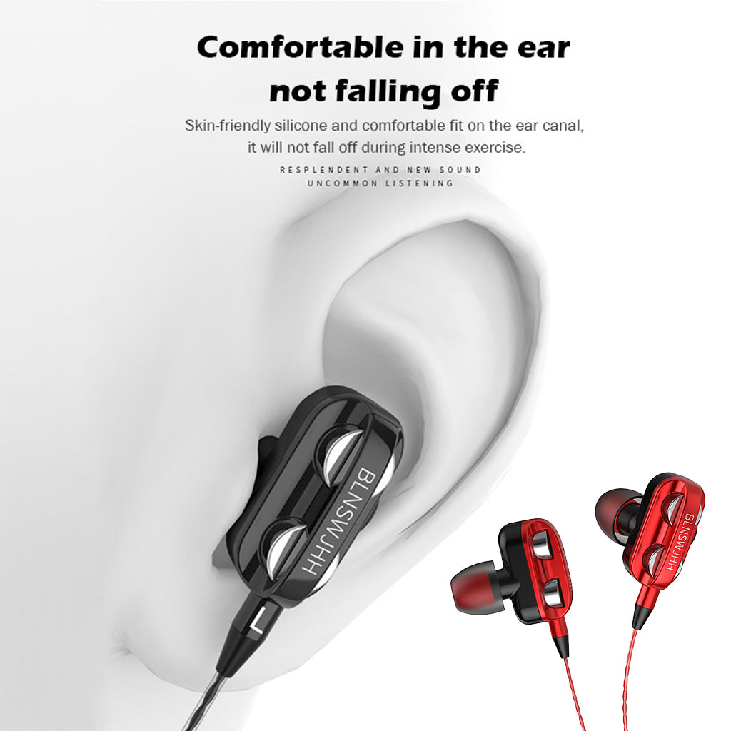 Single Speaker 1.2M Wired 3.5MM Earphone Earbuds HiFi Stereo Headset Red