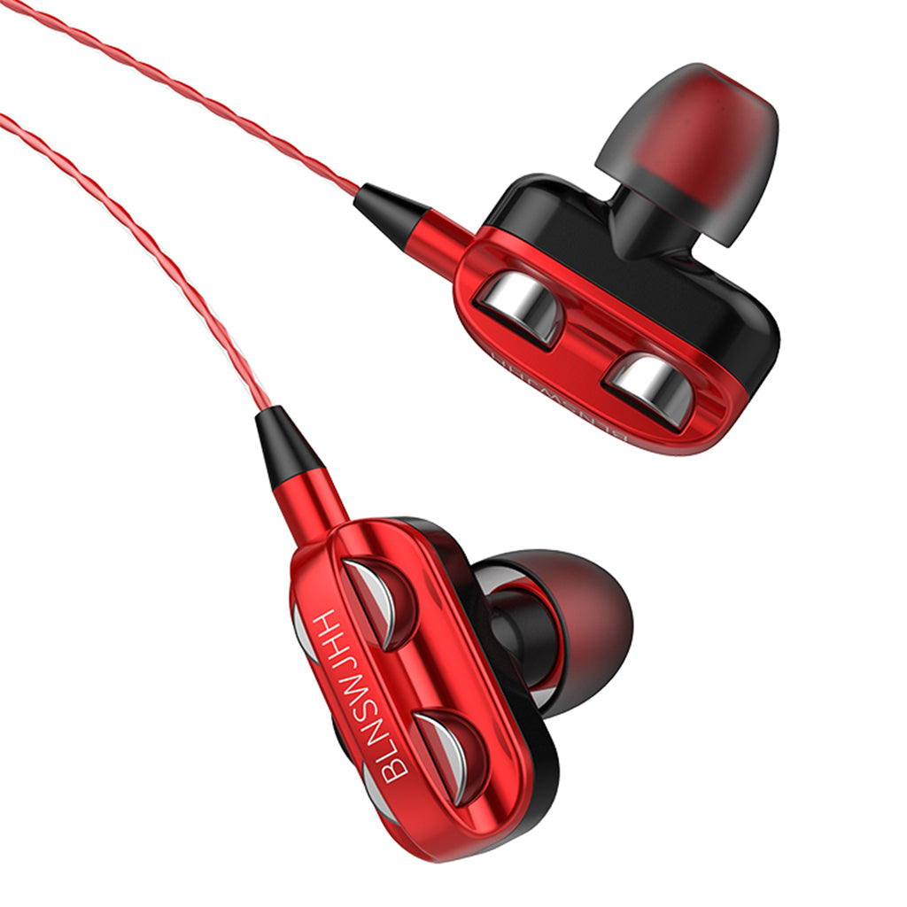 Single Speaker 1.2M Wired 3.5MM Earphone Earbuds HiFi Stereo Headset Red