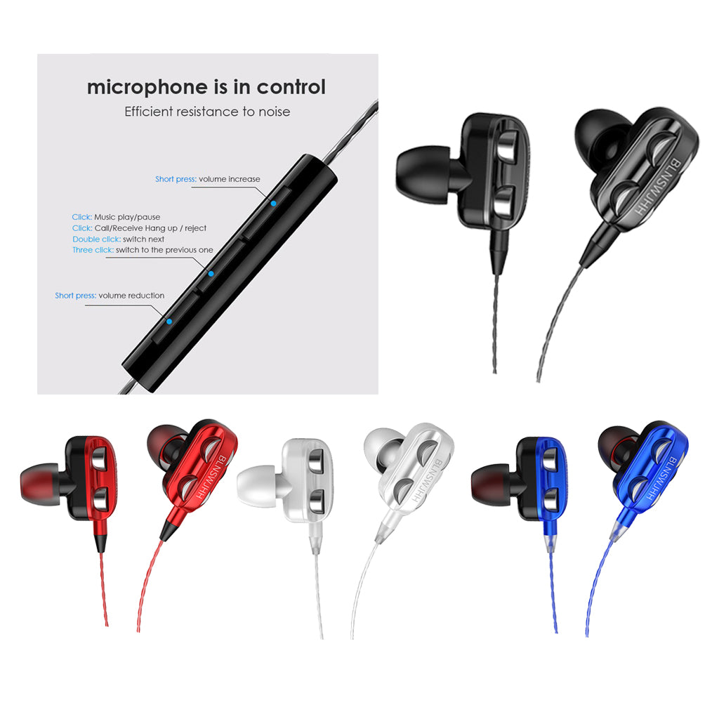 Single Speaker 1.2M Wired 3.5MM Earphone Earbuds HiFi Stereo Headset Black