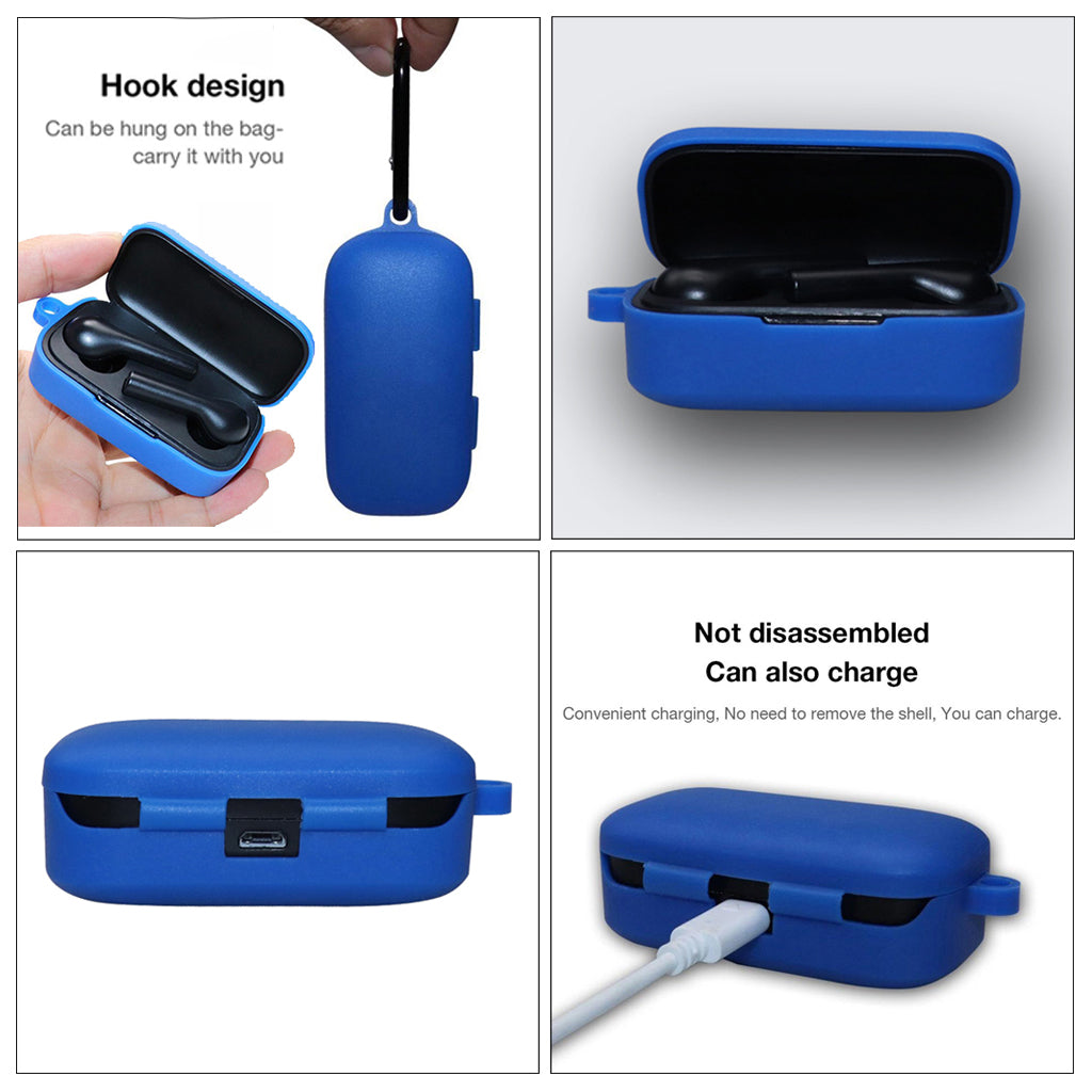 Silicone Case For QCY T5 Wireless Headset Protective Sleeve Cover Blue