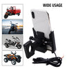 Motorcycle Handlebar Aluminium USB Charging Mobile Phone Holder GPS - Black