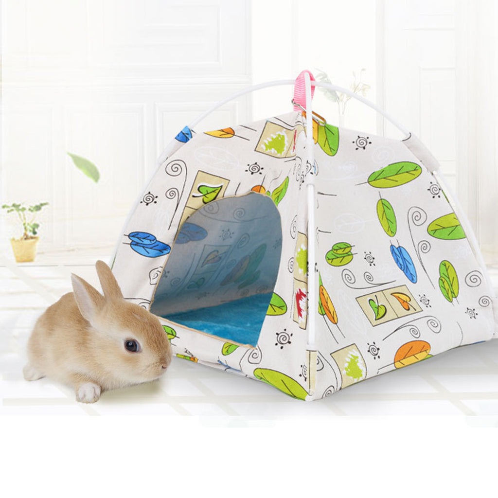 Pet Hamster Guinea Pig Tent Teepee House Winter Warm Breathable Canvas Bed M