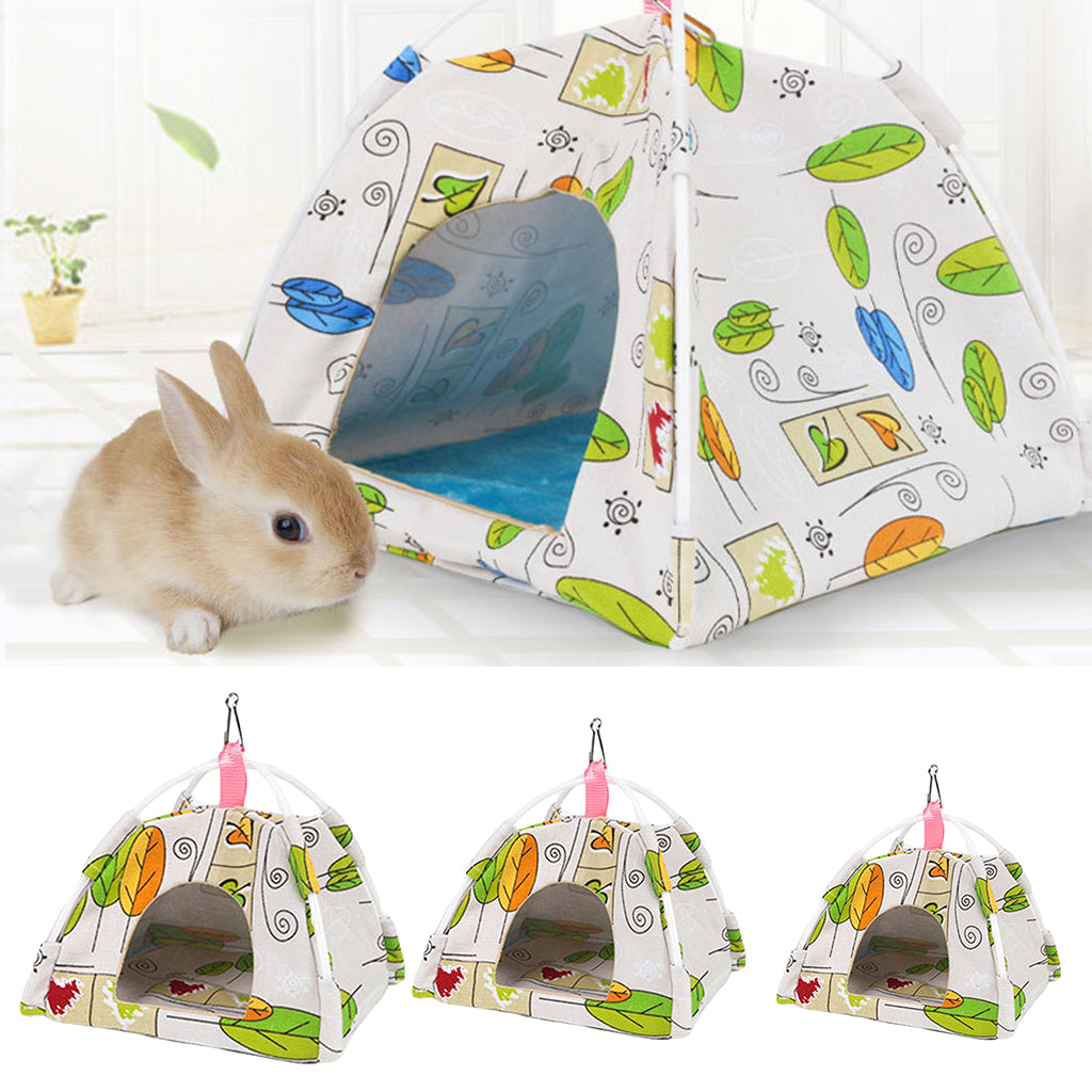 Pet Hamster Guinea Pig Tent Teepee House Winter Warm Breathable Canvas Bed S