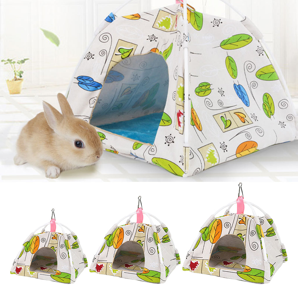 Pet Hamster Guinea Pig Tent Teepee House Winter Warm Breathable Canvas Bed S