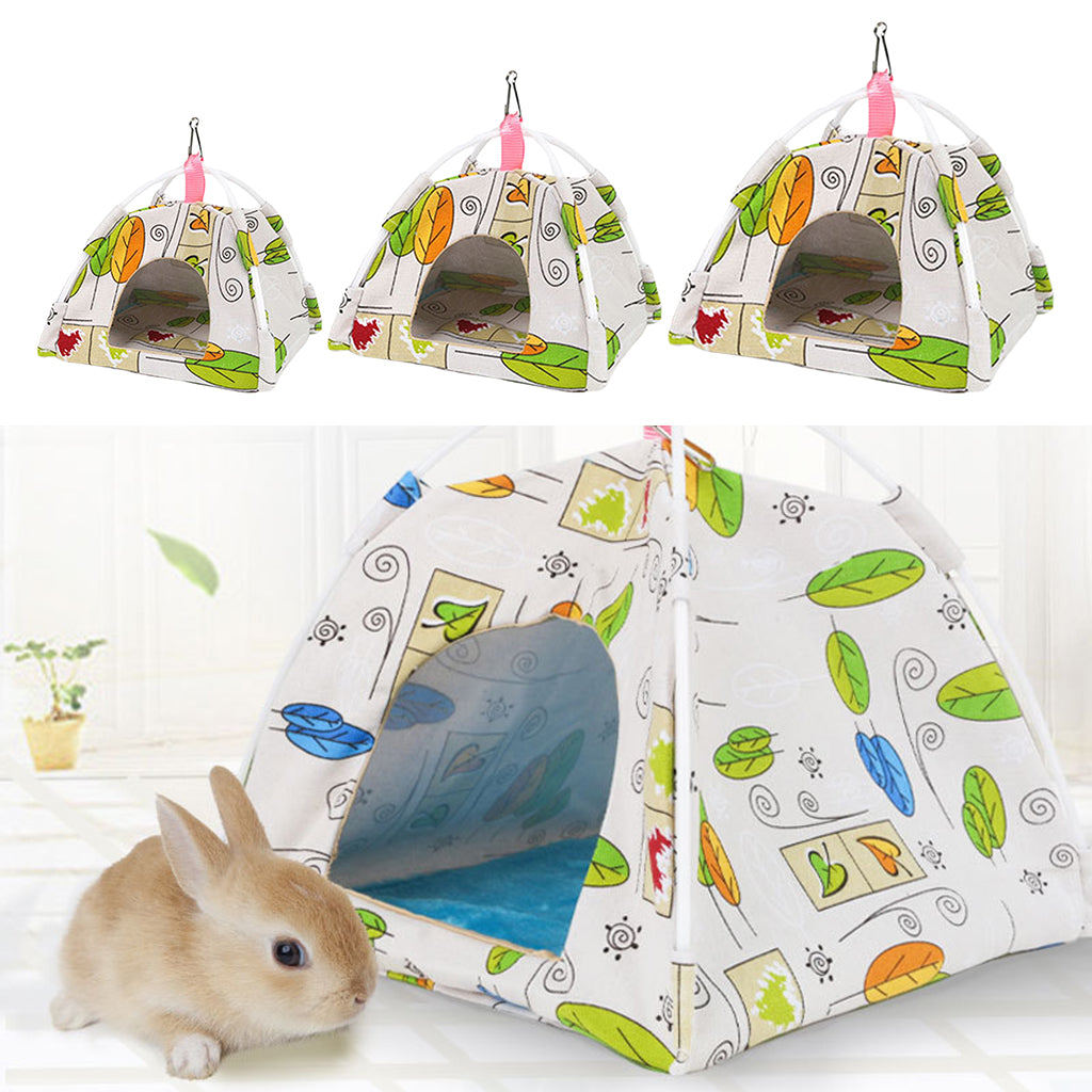 Pet Hamster Guinea Pig Tent Teepee House Winter Warm Breathable Canvas Bed S