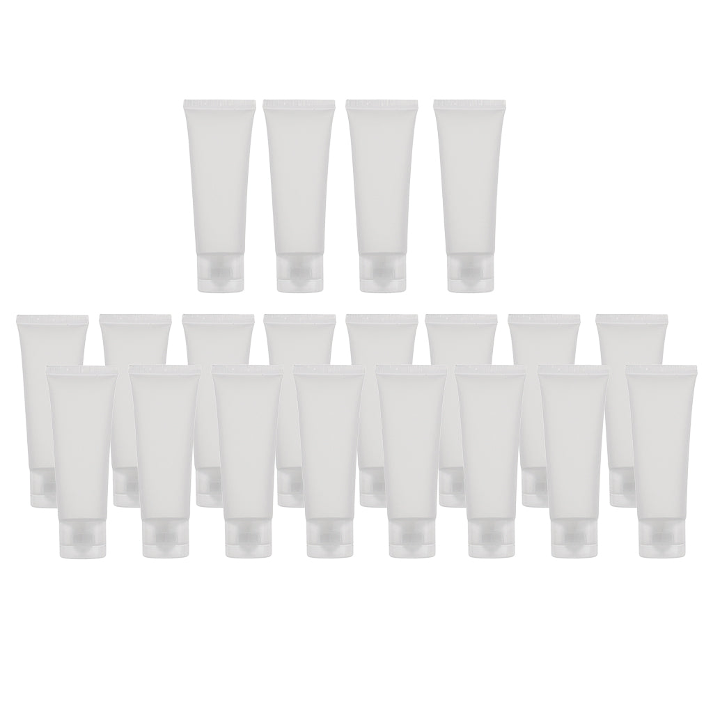 20PCS 50ml Empty Plastic Tubes Bottles for Body Lotion Cream Shampoo Frosted