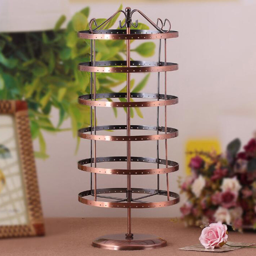 Rotating Jewelry Earrings Display Stand Holder Hanging Rack w/ 288 Holes