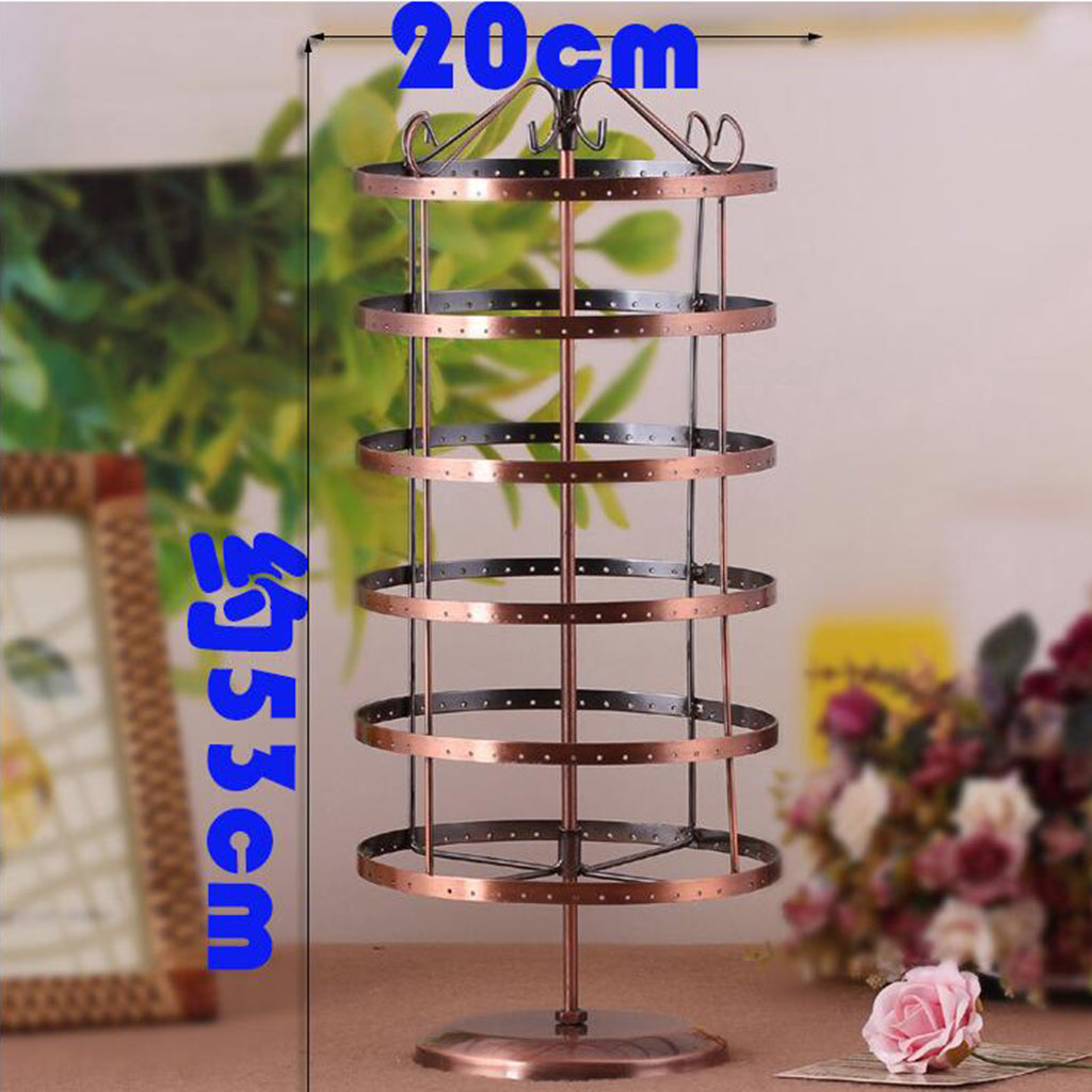 Rotating Jewelry Earrings Display Stand Holder Hanging Rack w/ 288 Holes