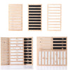 Bamboo Wooden Jewelry Display Plate Rings Earrings Storage Stand for Shop White