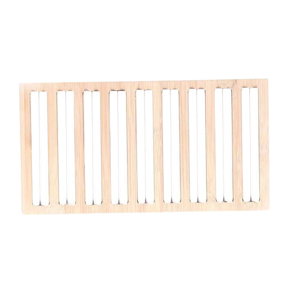 Bamboo Wooden Jewelry Display Plate Rings Earrings Storage Stand for Shop White