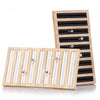 Bamboo Wooden Jewelry Display Plate Rings Earrings Storage Stand for Shop White