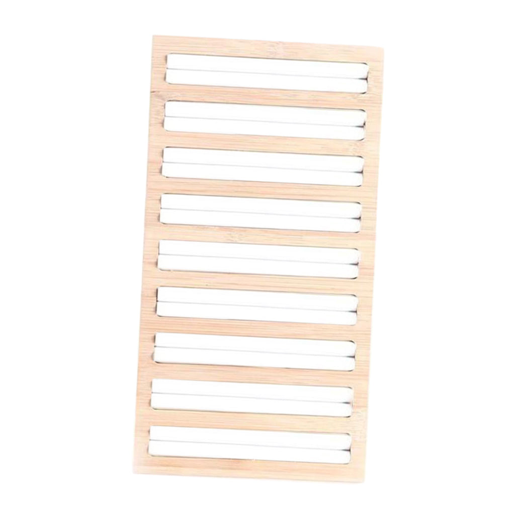 Bamboo Wooden Jewelry Display Plate Rings Earrings Storage Stand for Shop White