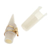 White Alto Sax Mouthpiece with Gold Ligature Cap Kit Woodwind Insrument Accs